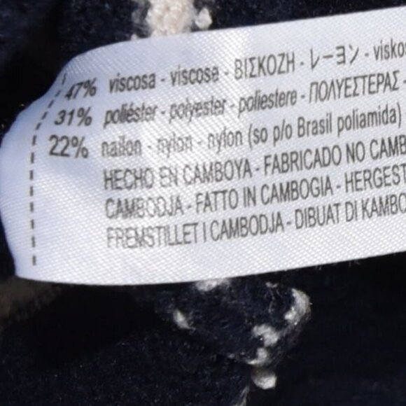 Zara Navy White Striped Cropped Cardigan Size M Nautical Preppy Chic Academia - Picture 6 of 7